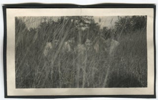 Item #100 FOUR YOUNG WOMEN HIDING IN THE GRASS VINTAGE SNAPSHOT PHOTO