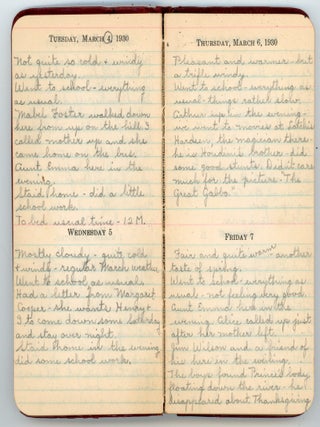 KEENE, NH SCHOOL TEACHER - ELEVEN HANDWRITTEN DIARIES 1929-1957