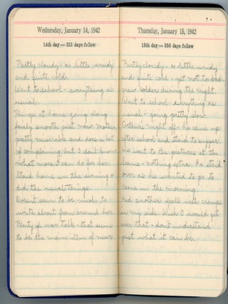KEENE, NH SCHOOL TEACHER - ELEVEN HANDWRITTEN DIARIES 1929-1957