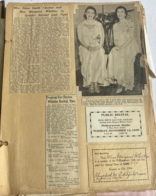 WOMAN MUSICIAN, PIANIST, LISBON FALLS, MAINE 1918-1938 SCRAPBOOK