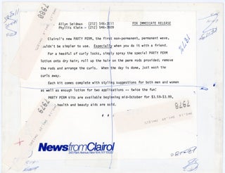 HAIR STYLES - THE PERMANENT WAVE - SMALL ARCHIVE of EARLY 1980s PERM PRESS PHOTOS