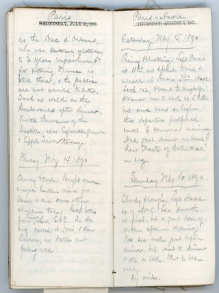 1867-1892 HANDWRITTEN TRAVEL DIARY