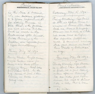 1867-1892 HANDWRITTEN TRAVEL DIARY