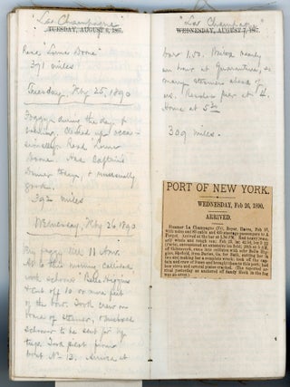 1867-1892 HANDWRITTEN TRAVEL DIARY