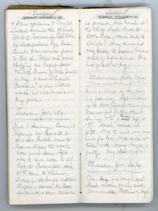 1867-1892 HANDWRITTEN TRAVEL DIARY