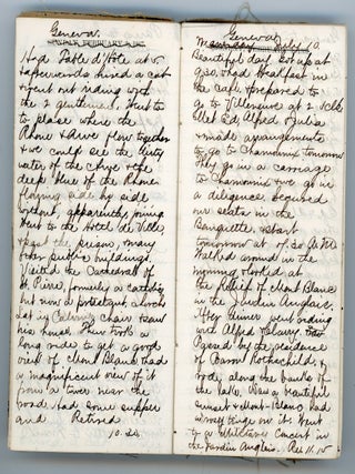 1867-1892 HANDWRITTEN TRAVEL DIARY