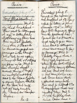 1867-1892 HANDWRITTEN TRAVEL DIARY