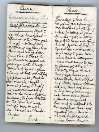 1867-1892 HANDWRITTEN TRAVEL DIARY