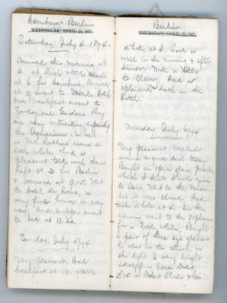 1867-1892 HANDWRITTEN TRAVEL DIARY