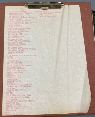 1960s ORIGINAL POETRY - JFK ASSASSINATION, LOVE, RACE, DRINKING, etc