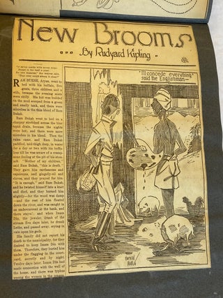 1910s DENVER TIMES ILLUSTRATOR SCRAPBOOK with PHOTOS, DRAWINGS, NEWSPAPER SCRAPS