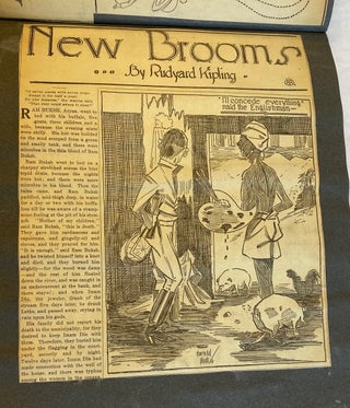 1910s DENVER TIMES ILLUSTRATOR SCRAPBOOK with PHOTOS, DRAWINGS, NEWSPAPER SCRAPS
