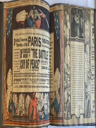 1910s DENVER TIMES ILLUSTRATOR SCRAPBOOK with PHOTOS, DRAWINGS, NEWSPAPER SCRAPS