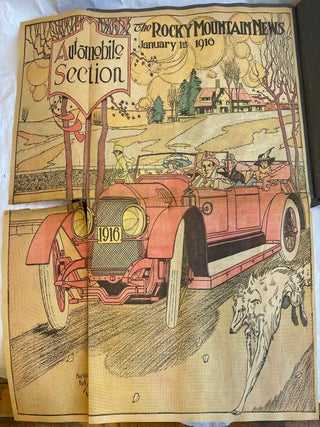 1910s DENVER TIMES ILLUSTRATOR SCRAPBOOK with PHOTOS, DRAWINGS, NEWSPAPER SCRAPS