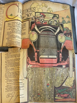 1910s DENVER TIMES ILLUSTRATOR SCRAPBOOK with PHOTOS, DRAWINGS, NEWSPAPER SCRAPS