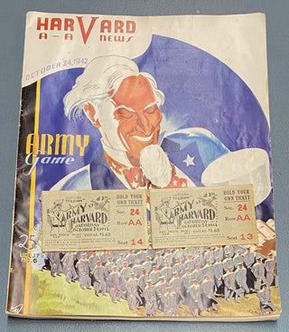 Item #1112 1942 HARVARD AA NEWS with 2 ARMY vs HARVARD FOOTBALL TICKETS