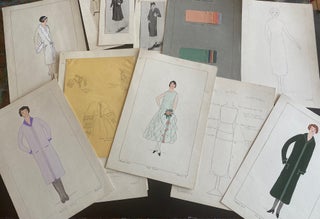 Item #1117 1920s ART FASHION DRAWINGS from RUSSELL SAGE COLLEGE. Meredith Ann Clapper