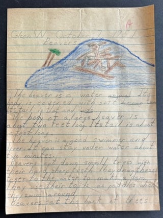CHILD ART and SCHOOLWORK - LARGE COLLECTION c. 1950s