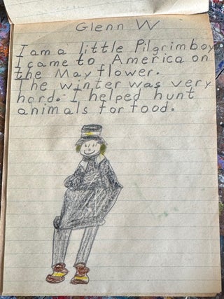 CHILD ART and SCHOOLWORK - LARGE COLLECTION c. 1950s
