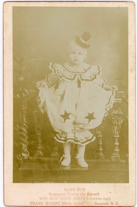 Item #1134 BABY SUN CIRCUS CLOWN CABINET CARD PHOTO by FRANK WENDT