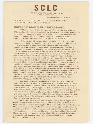MARTIN LUTHER KING, Jr. 1967 FUNDRAISING LETTER and SCLC BROCHURE