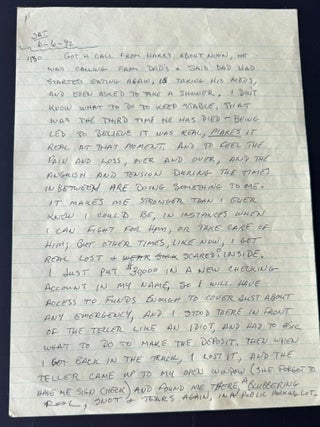 FAMILY DRAMA: SEX, DRUGS, HEALTHCARE NIGHTMARE: c. 1990 CALIFORNIA HANDWRITTEN LETTERS