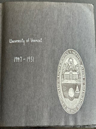 UNIVERSITY OF VERMONT, ALVAH HOBART LOW 1947-1952