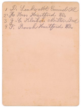 FOUR MEN - CABINET CARD PHOTO, HARTFORD, WISCONSIN