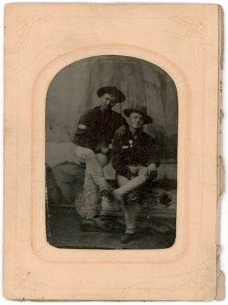 Item #1231 RARE - HAWAIIAN TINTYPE of MEN in UNIFORM - PHILIPPINE INSURRECTION c. 1900 SPANISH...