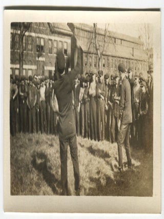 THE SCRAPPY FRAT BOYS SHOW THE CROWD THEIR GYMNASTICS VINTAGE SNAPSHOT PHOTO