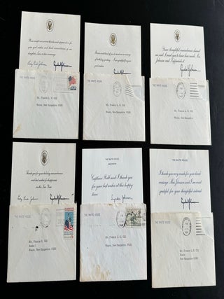 Item #1288 PRESIDENT LYNDON JOHNSON 10 WHITE HOUSE RESPONSE CARDS to SAME PERSON
