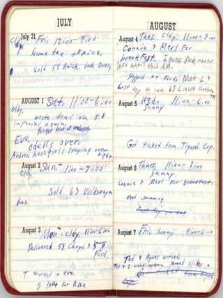 HANDWRITTEN DIARIES of a CAR SALESMAN PORTLAND, OREGON 1959-1965