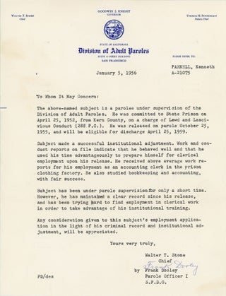 PERSONAL DOCUMENTS CONVICTED FELON KENNETH EUGENE PARNELL 1946-1963