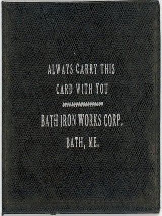 BATH, MAINE IRON WORKS EMPLOYEE ID PHOTO CARD