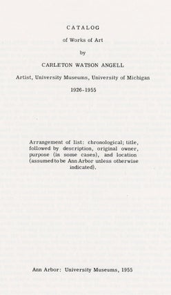 SCULPTOR CARLETON W. ANGELL SIGNED CATALOG OF WORKS, PHOTOS - UNIV. of MICHIGAN