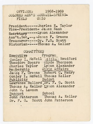 Archive of Olie V. Gregory, African American Writer, Historian, and Civic Leader, Springfield, Ohio, 1850s–1969