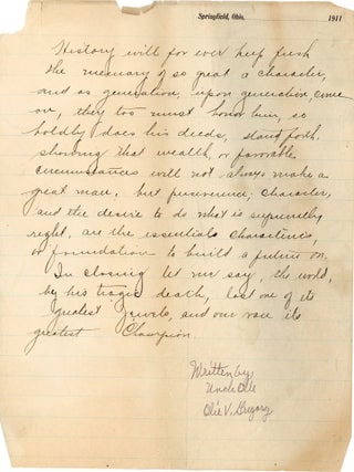 Archive of Olie V. Gregory, African American Writer, Historian, and Civic Leader, Springfield, Ohio, 1850s–1969