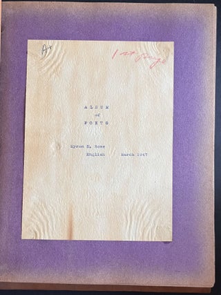 ALBUM OF POETS 1947 SCHOOL ASSIGNMENT MYRON E. ROWE KINGSTON, NY