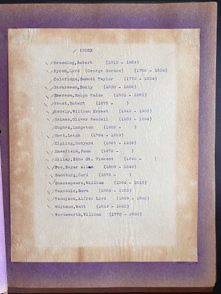 ALBUM OF POETS 1947 SCHOOL ASSIGNMENT MYRON E. ROWE KINGSTON, NY