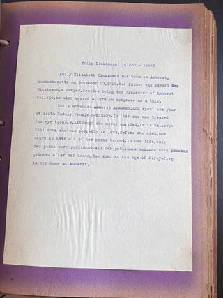 ALBUM OF POETS 1947 SCHOOL ASSIGNMENT MYRON E. ROWE KINGSTON, NY