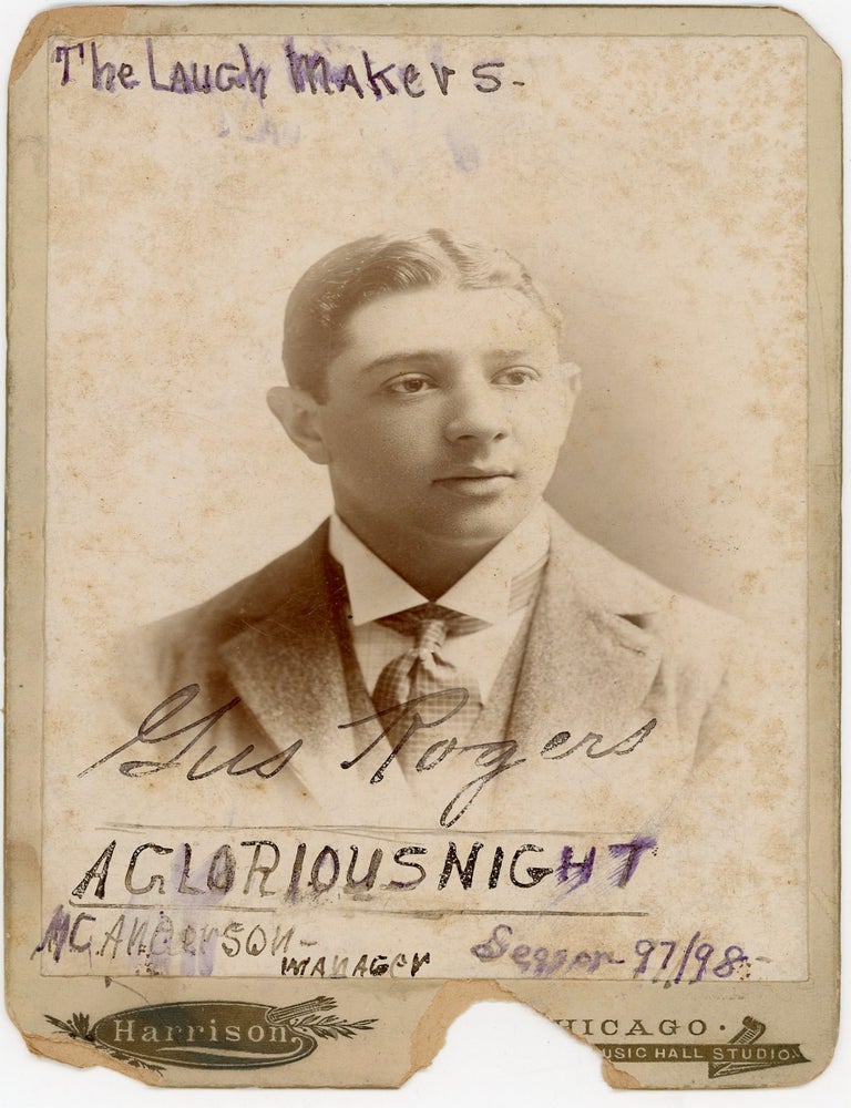 Item #1583 MAUD RAYMOND & GUS ROGERS VAUDEVILLE PHOTOGRAPH ARCHIVE EARLY CAREER PORTRAITS, &ldquo;TOPSY&rdquo; AT UNION SQUARE ACADEMY OF MUSIC, AND TOURING PHOTOS, 1895&ndash;c.1905