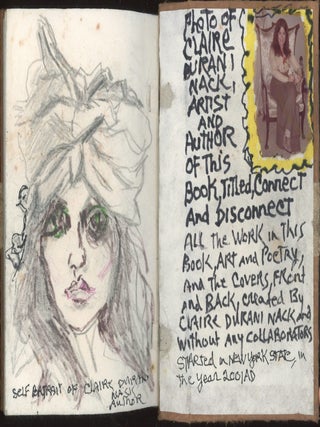 CONNECT & DISCONNECT &mdash; CLAIRE DURANI NACK ARTIST BOOK &mdash; SELF-PORTRAIT COVERS &mdash; POEMS, COLLAGE, NUDES &mdash; 2001
