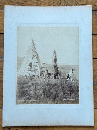 CANADIAN WEST DOUBLE-SIDED NOTMAN ALBUMEN PHOTO INDIGENOUS CAMP & SELKIRK VIEW