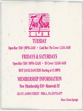 16 LGBTQ CLUB FLYERS / EROTIC & AIDS-ERA NIGHTLIFE EPHEMERA / PHILADELPHIA, NEW YORK & SAN FRANCISCO