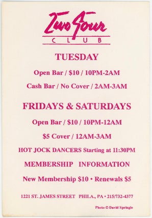16 LGBTQ CLUB FLYERS / EROTIC & AIDS-ERA NIGHTLIFE EPHEMERA / PHILADELPHIA, NEW YORK & SAN FRANCISCO