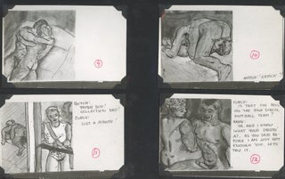VINTAGE GAY EROTIC PHOTOGRAPHIC COMIC ART CARD SET IN PRESENTATION FOLDER — 28 PANELS