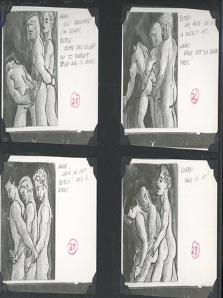 VINTAGE GAY EROTIC PHOTOGRAPHIC COMIC ART CARD SET IN PRESENTATION FOLDER — 28 PANELS
