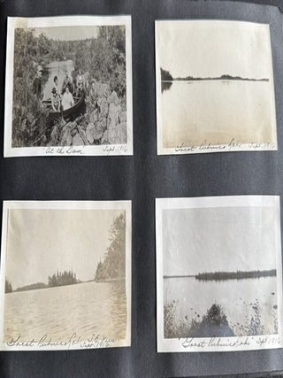 CANADA MOOSE HUNTING, GUIDES, CANOES & CAMP LIFE PHOTO ALBUM, 1916–1930, ROCKY LAKE / CRANBERRY POND / GREAT PUBNICO LAKE