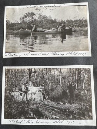 CANADA MOOSE HUNTING, GUIDES, CANOES & CAMP LIFE PHOTO ALBUM, 1916–1930, ROCKY LAKE / CRANBERRY POND / GREAT PUBNICO LAKE