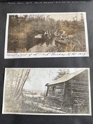 CANADA MOOSE HUNTING, GUIDES, CANOES & CAMP LIFE PHOTO ALBUM, 1916–1930, ROCKY LAKE / CRANBERRY POND / GREAT PUBNICO LAKE